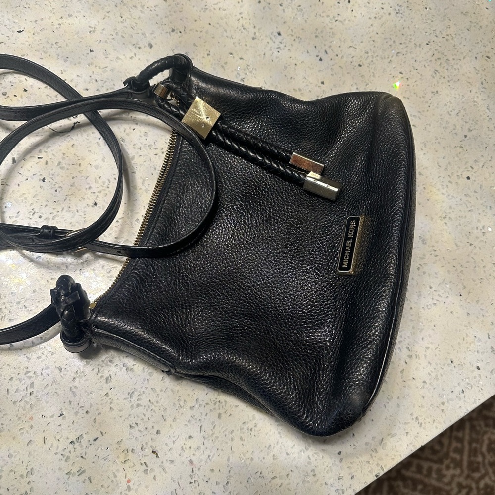 Michael Kors Black Leather Crossbody Bag